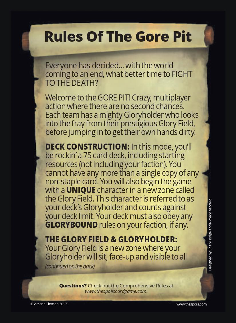 Rules of the Gore Pit
